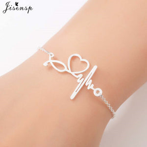 Jisensp Stainless Steel Mickey Bracelets for Women Everyday Jewelry World Map Charm Bracelet Heart Bracelet Femme Wedding Gift