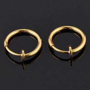 Hot Sale 2pcs Invisible No Ear Hole Earrings Clip Nose Ring Belly Button Ring For Unisex Punk Wind Accessories