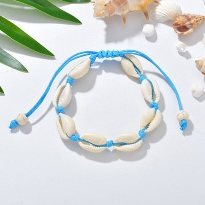 bohemia Handmade adjustable rope chain Natural shell Bracelet Shells foot Bracelets Beaded bracelets cheville for women beach