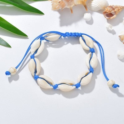 bohemia Handmade adjustable rope chain Natural shell Bracelet Shells foot Bracelets Beaded bracelets cheville for women beach