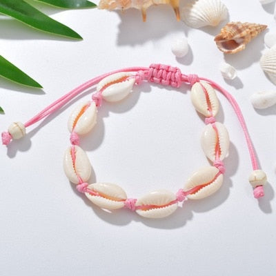 bohemia Handmade adjustable rope chain Natural shell Bracelet Shells foot Bracelets Beaded bracelets cheville for women beach