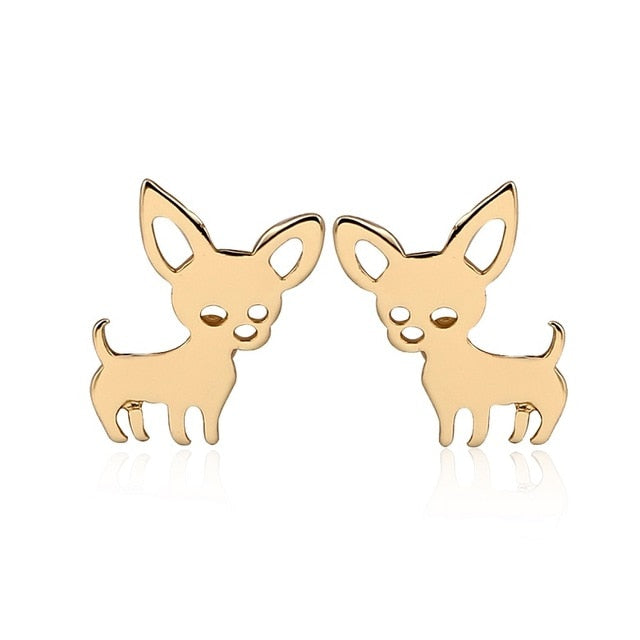 Yiustar Cute Animal Earrings Tiny Deer Stud Earrings Charms Stainless Steel Women Ear Studs Jewelry Christmas New Year Kids Gift