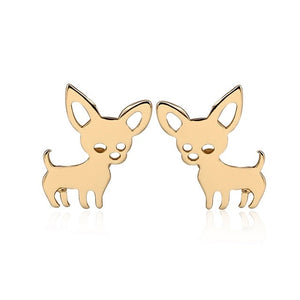 Yiustar Cute Animal Earrings Tiny Deer Stud Earrings Charms Stainless Steel Women Ear Studs Jewelry Christmas New Year Kids Gift