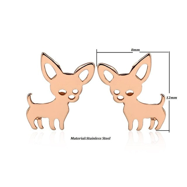 Yiustar Cute Animal Earrings Tiny Deer Stud Earrings Charms Stainless Steel Women Ear Studs Jewelry Christmas New Year Kids Gift