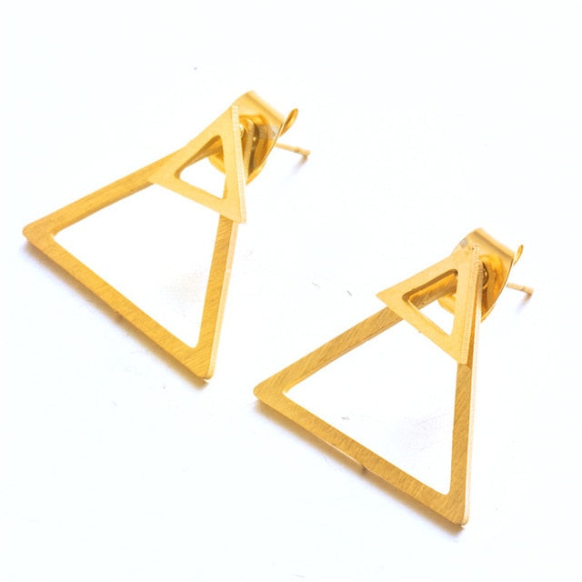 New Earrings Fashion Simple Stud Earrings Personality Trendy Three ways to wear Triangle Earring Wholesale Jewelry Womens Earing