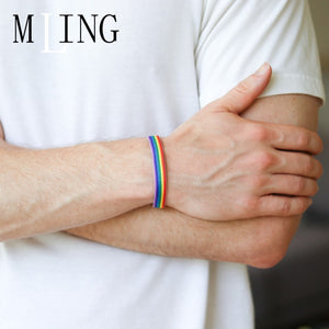 MLING Vintage Rope Chain Charm Bracelet Fashion Gay Pride Rainbow Bracelet  Friendship Bracelet