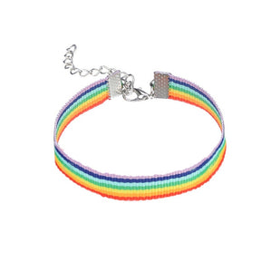 MLING Vintage Rope Chain Charm Bracelet Fashion Gay Pride Rainbow Bracelet  Friendship Bracelet