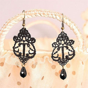 YiYaoFa Handmade Exaggerated Jewelry Set Gothic Jewelry Black Lace Necklace & Earring Women Accessories Party Jewelry FYS-02