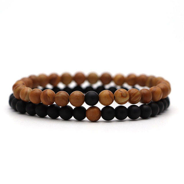 Bracelet For Women Christmas Jewellery Men's Bangles Energy Elastic Rope Couple Tiger Eye Bead Lava Natural Stone 6mm Rosary