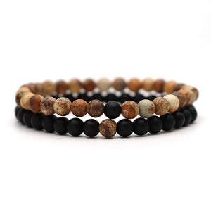 Bracelet For Women Christmas Jewellery Men's Bangles Energy Elastic Rope Couple Tiger Eye Bead Lava Natural Stone 6mm Rosary