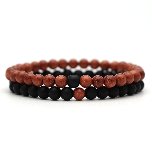 Bracelet For Women Christmas Jewellery Men's Bangles Energy Elastic Rope Couple Tiger Eye Bead Lava Natural Stone 6mm Rosary