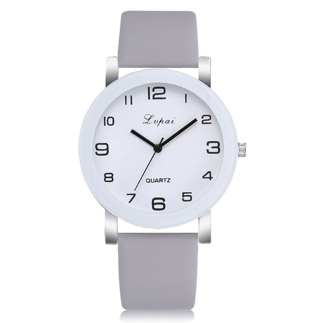 LVPAI Woman's Watch Fashion Simple White Quartz Wristwatches Sport Leather Band Casual Ladies Watches Women Reloj Mujer Ff