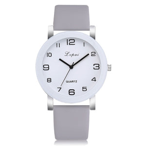 LVPAI Woman's Watch Fashion Simple White Quartz Wristwatches Sport Leather Band Casual Ladies Watches Women Reloj Mujer Ff