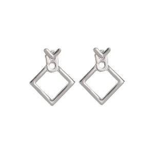 Wholesale Korean Trendy Cute Earrings Jewellery Geometric Square V Word Stud Earrings For Women Fashion Jewelry 2019 Oorbellen