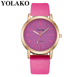 2019 Top Brand High Quality Fashion Womens Ladies Simple Watches Geneva Faux Leather Analog Quartz Wrist Watch clock saat Gift Q