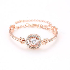 Luxury Rose Gold Stainless Steel Bracelets Bangles Female Heart Forever Love Charm Bracelet for Woman Couple Gift Bijoux Femme