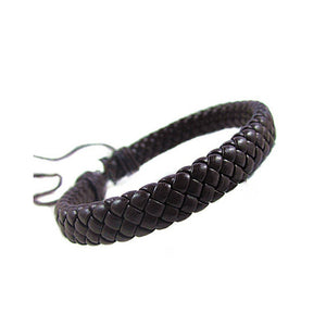 Sale Men Unisex PU Leather Adjustable Bracelet Bangle Cuff Rope Black Surfer Wrap