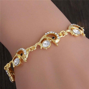 MISANANRYNE  Womens Jewelry Gold Color Cute Austrian Crystal Amazing Cat's Eye Stone Fashion Bracelets