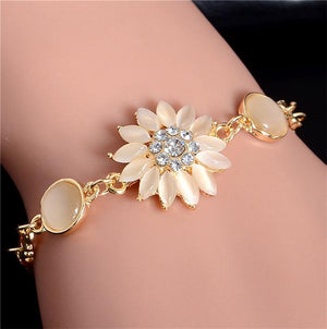 MISANANRYNE  Womens Jewelry Gold Color Cute Austrian Crystal Amazing Cat's Eye Stone Fashion Bracelets