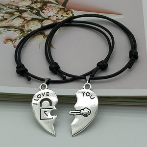 New Fashion Couple Bracelet Stitching Heart Bracelets Women Cute Cat Pendant Romantic Valentine's Day present for Lovers