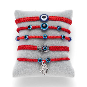 5 Style Hand Braided Lucky Red String Charm Bracelet Women Men Blue Evil Eye Round Beads Bracelet Fashion Friendship Jewelry