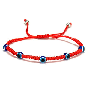 5 Style Hand Braided Lucky Red String Charm Bracelet Women Men Blue Evil Eye Round Beads Bracelet Fashion Friendship Jewelry