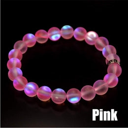 Mermaid Glass Crystal Moonstone Bracelets Multicolor Matte Shining Stone Beaded Charm Bracelet Handmade Wristband Gifts Jewelry