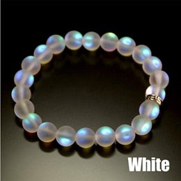 Mermaid Glass Crystal Moonstone Bracelets Multicolor Matte Shining Stone Beaded Charm Bracelet Handmade Wristband Gifts Jewelry