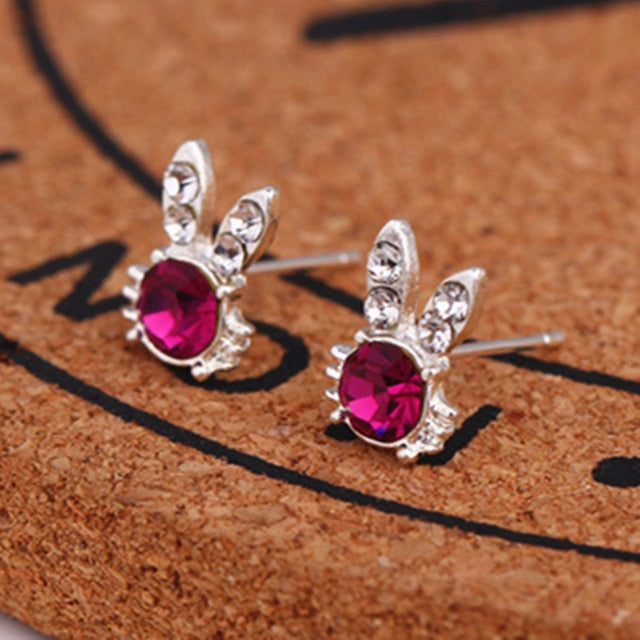 Hot Sell Fashion Earrings crystal jewelry Lovely Rhinestone Cat Earrings Cute Cat Stud Earrings For Women Girls Gift