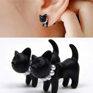 Hot Sell Fashion Earrings crystal jewelry Lovely Rhinestone Cat Earrings Cute Cat Stud Earrings For Women Girls Gift