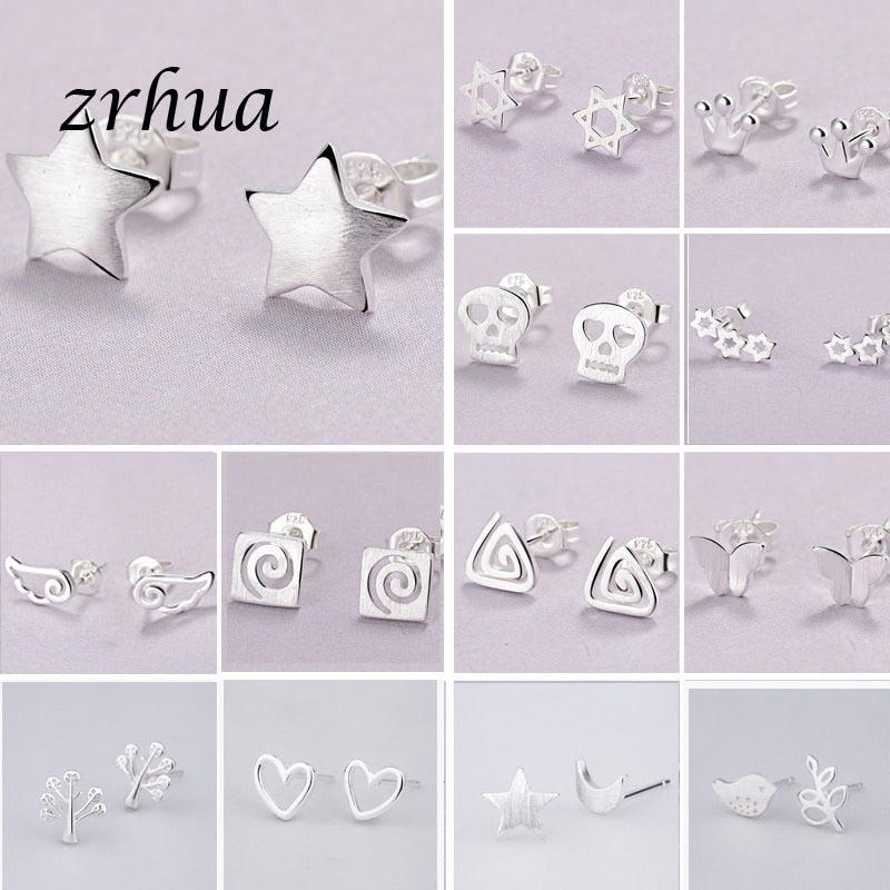 2019 Newest 925 Silver Needle Women's Jewelry Fashion Cute Chic Stud Earrings for School Girls Kids Lady Birthday Accessories