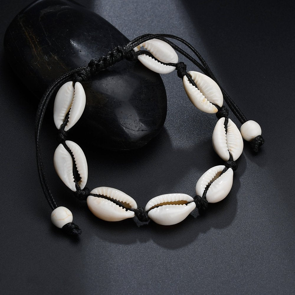 bohemia Handmade adjustable rope chain Natural shell Bracelet Shells foot Bracelets Beaded bracelets cheville for women beach