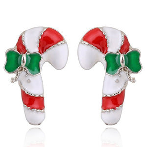 YAOLOGE Cute Enamel Decorative Earring Earrings Tree reindeer bells candy For Women Christmas Fashion party Jewelry Gift 2019