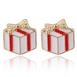 YAOLOGE Cute Enamel Decorative Earring Earrings Tree reindeer bells candy For Women Christmas Fashion party Jewelry Gift 2019