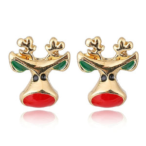 YAOLOGE Cute Enamel Decorative Earring Earrings Tree reindeer bells candy For Women Christmas Fashion party Jewelry Gift 2019