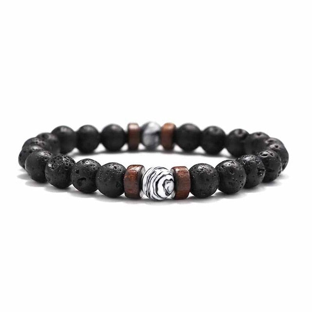 Men Bracelet Natural Moonstone Bead Tibetan Buddha Bracelet chakra Lava Stone Diffuser Bracelets Men Jewelry gift Drop Shipping