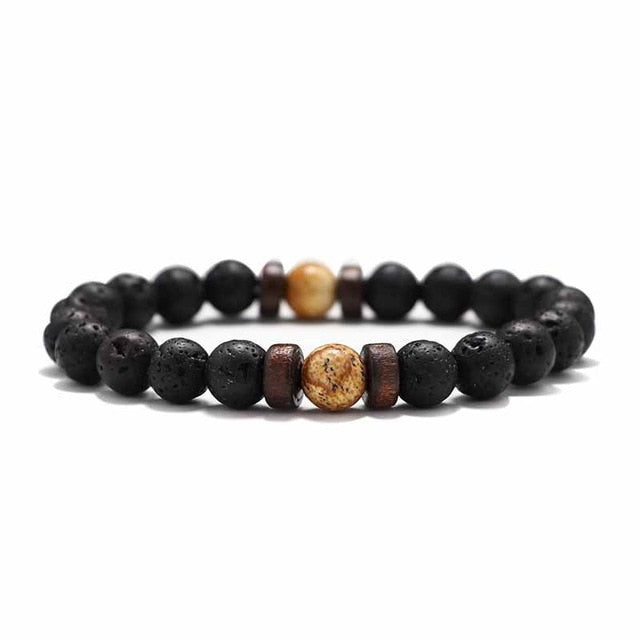 Men Bracelet Natural Moonstone Bead Tibetan Buddha Bracelet chakra Lava Stone Diffuser Bracelets Men Jewelry gift Drop Shipping