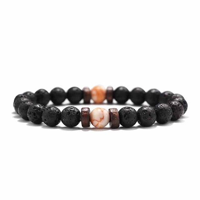 Men Bracelet Natural Moonstone Bead Tibetan Buddha Bracelet chakra Lava Stone Diffuser Bracelets Men Jewelry gift Drop Shipping