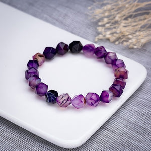 Meajoe Trendy Natural Stone Love Purple Bead Bracelet Charm Multi-faceted Beads Bracelets Jewelry