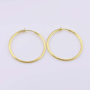 Hot diameter 4cm/5cm/6cm Ear Clips Rings Punk Women Non-Pierced Hoop Earrings Spring Goth Fake Clip-On Circle Earrings