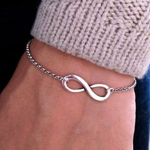 2019 New Arrivals Korean Hot Fashion Simple Metal 8 Infinity Charm Bracelets For Women & Men Jewelry Summer Style Beach