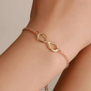 2019 New Arrivals Korean Hot Fashion Simple Metal 8 Infinity Charm Bracelets For Women & Men Jewelry Summer Style Beach