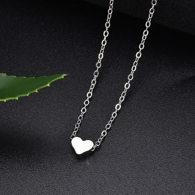 2019 New Fashion Women Lady Simple Love Shape Heart Pendant Choker Chain Necklace Bib Beach Summer Necklace Jewelry