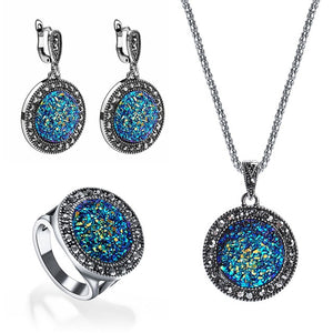 MISANANRYNE Jewelry Sets For Women Colorful Austrian Crystal Butterfly Pendant Necklace Earrings Wedding Jewelry sets