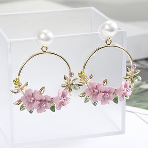 Korean Style Cute Flower Stud Earrings For Women 2018 New Fashion Sweet Earrings Femme Brinco Wholesale Jewelry