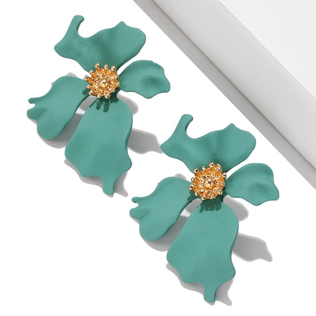 Korean Style Cute Flower Stud Earrings For Women 2018 New Fashion Sweet Earrings Femme Brinco Wholesale Jewelry