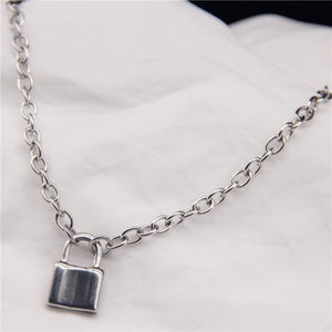 HZ 2019 Cool Lock Cross Punk Rock Chain Adjustable Bracelet Long Chain Silver Alloy Stainless Metal Line for Women Jewelry Party