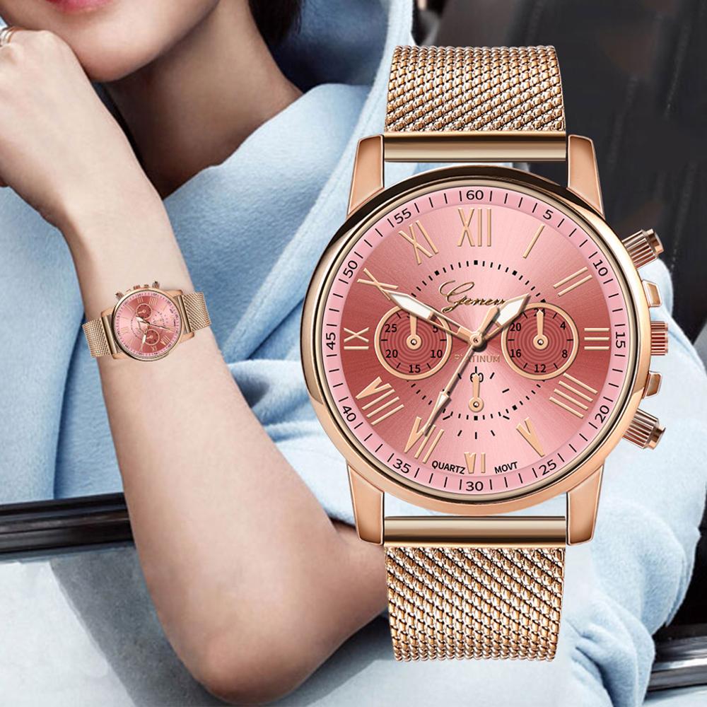 2019 New Woman Watches Analog Gold Dial Simple Ladies Quartz Wristwatch Featured Alloy Strap Top Brand Clock Horloge Dames@40