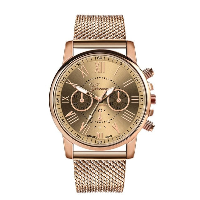 2019 New Woman Watches Analog Gold Dial Simple Ladies Quartz Wristwatch Featured Alloy Strap Top Brand Clock Horloge Dames@40