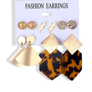 VKME fashion earring pearl earrings set ladies bohemian tassel leopard earrings 6pair / suit ladies Brincos accessories gift